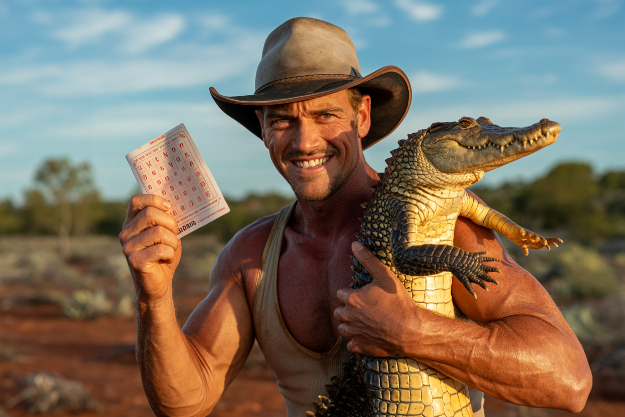 Aussie Man with Ticket